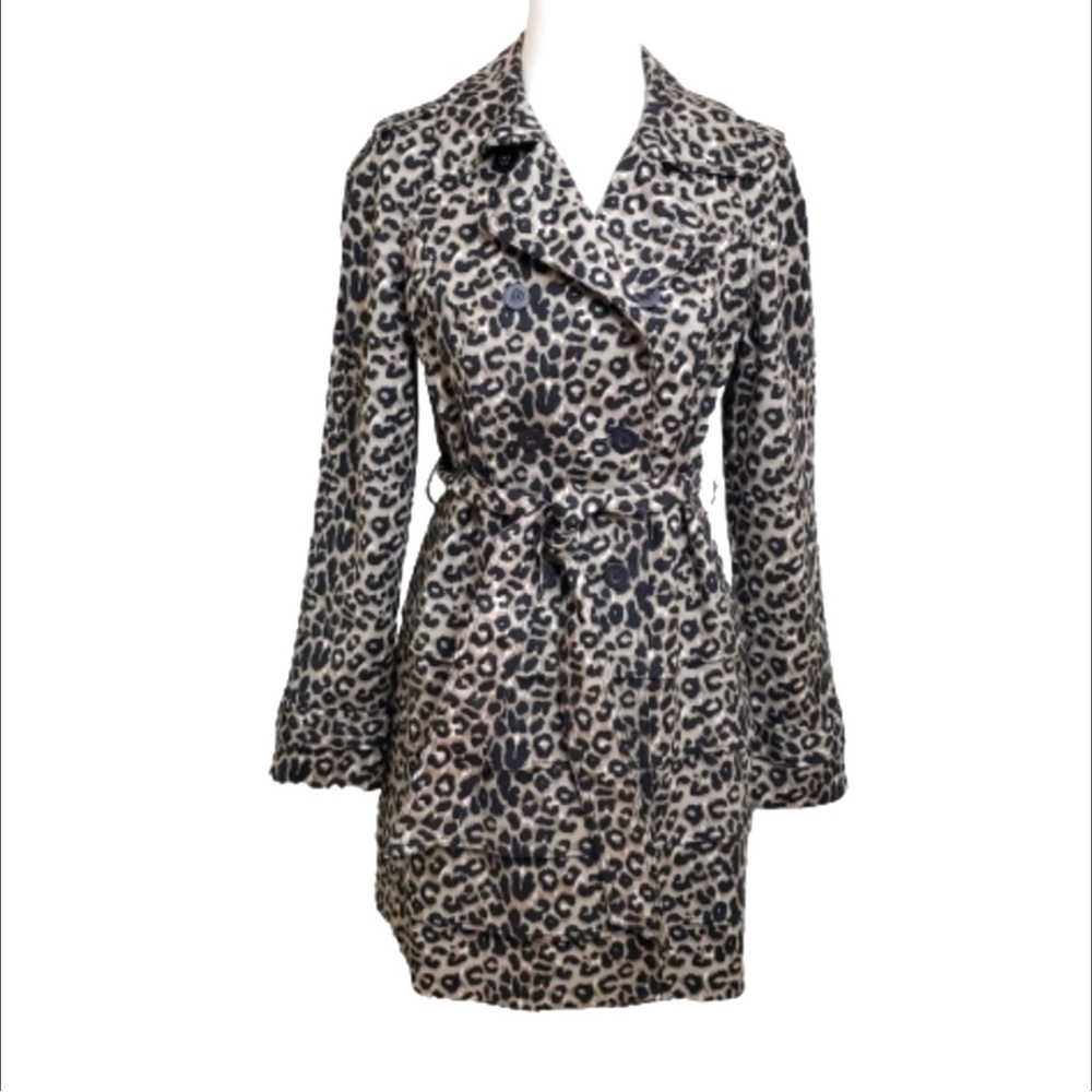 I.N.C. Leopard Print Ruffled Trench Coat - image 3